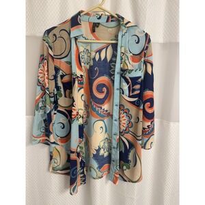 Venini Blouse Large Button Down W Pockets Vintage